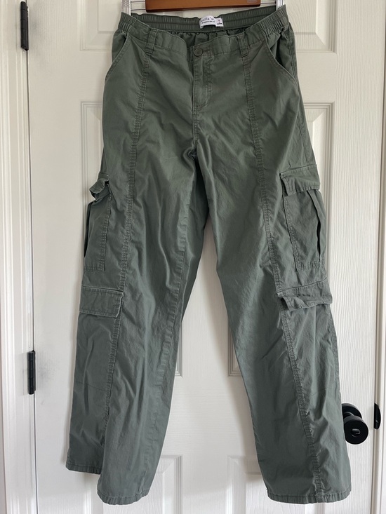 Vanilla Star Pants - Vanilla Star Olive Green Cargo Pants Utility Parachute Wide Leg Size M Army Y2K